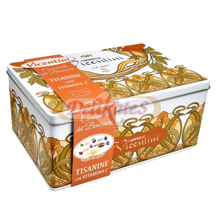TISANINE CON VITAMINA- ovocno - bylinkové cukríky s vitamínom C.